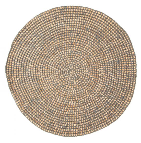 Indian Palas Denizli 3'3" x 3'3" Braided Weave Jute Rug 