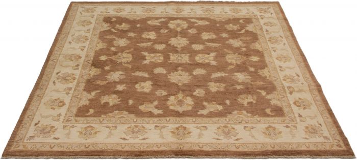 Indian Chobi Twisted 8'0" x 8'1" Hand-knotted Wool Rug 