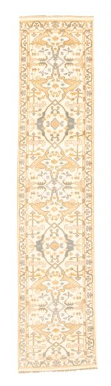 Indian Royal Oushak 2'5" x 11'9" Hand-knotted Wool Rug 