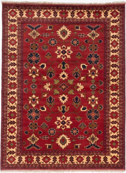 Afghan Finest Kargahi 7'2" x 9'7" Hand-knotted Wool Rug 