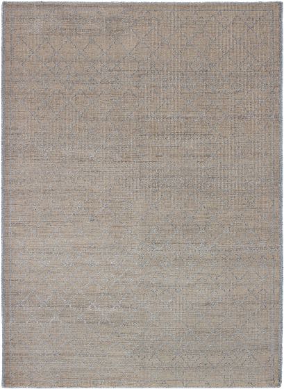 Indian La Seda 5'8" x 7'9" Hand-knotted Wool & Silk Rug 