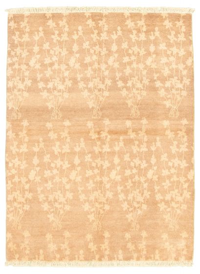 Pakistani Peshawar Ziegler 4'5" x 5'10" Hand-knotted Wool Rug 