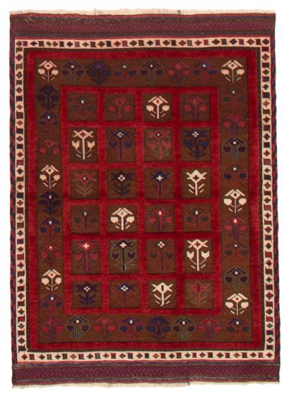 Afghan Tajik Caucasian 4'3" x 5'11" Hand-knotted Wool Rug 