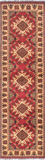 Afghan Finest Kargahi 2'10" x 10'0" Hand-knotted Wool Rug 