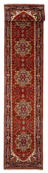 Indian Serapi Heritage 2'6" x 21'11" Hand-knotted Wool Runner Rug 