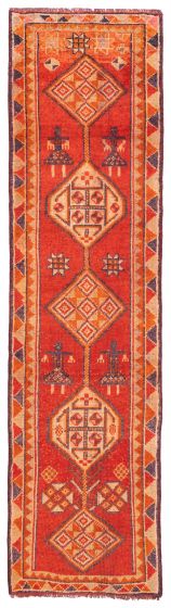 Persian Style 2'11" x 10'9" Hand-knotted Wool Runner Rug 