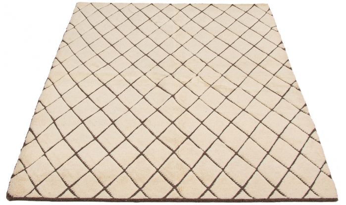 Indian Arlequin 6'3" x 9'1" Hand-knotted Wool Rug 