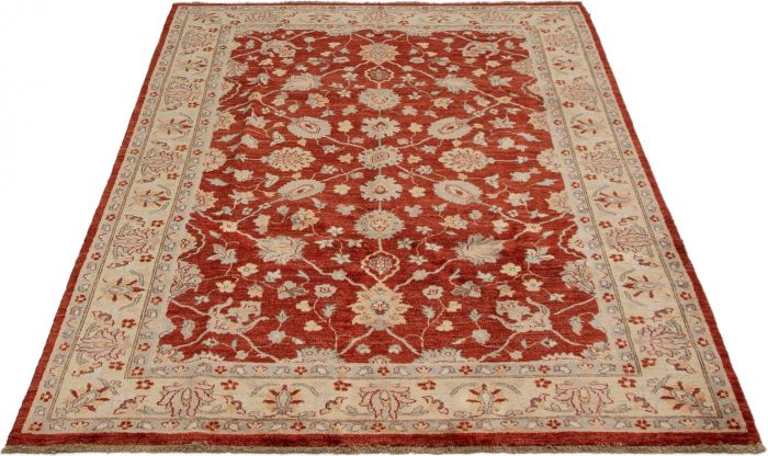Afghan Chobi Finest 6'3" x 9'3" Hand-knotted Wool Rug 