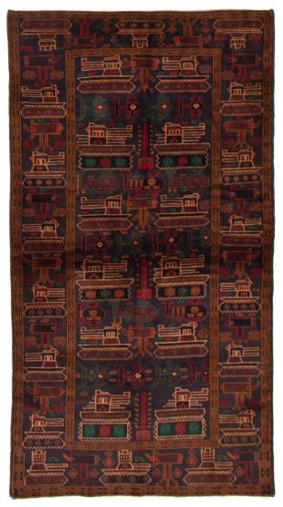 Afghan Rare War 3'8" x 6'10" Hand-knotted Wool Rug 