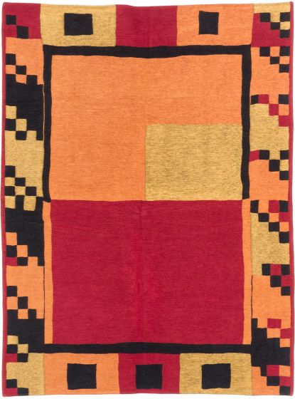 Chinese Royale 5'7" x 7'5" Flat-Weave Linen Dhurrie 