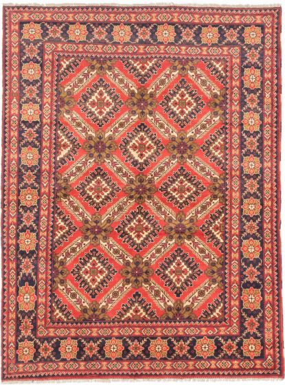 Afghan Finest Kargahi 6'10" x 9'2" Hand-knotted Wool Rug 