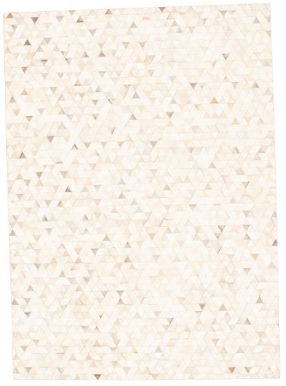Argentina Cowhide Patchwork 5'5" x 7'7" Handmade Leather Rug 