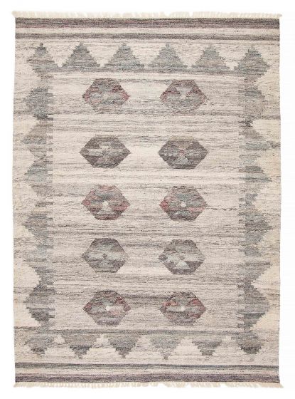 Turkish Ankara 5'5" x 7'7" Flat-Weave Wool Kilim 