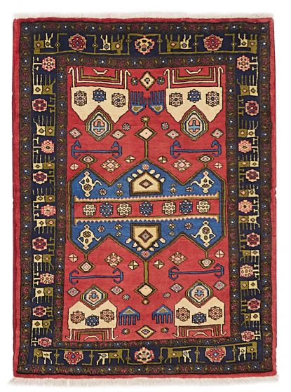 Persian Style 3'1" x 4'4" Hand-knotted Wool Rug 