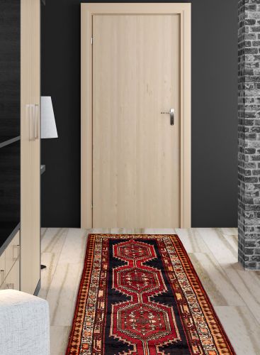 Persian Style 3'7" x 11'1" Hand-knotted Wool Runner Rug 