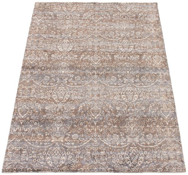 Indian Galleria 5'3" x 7'5" Hand-knotted Viscose Rug 