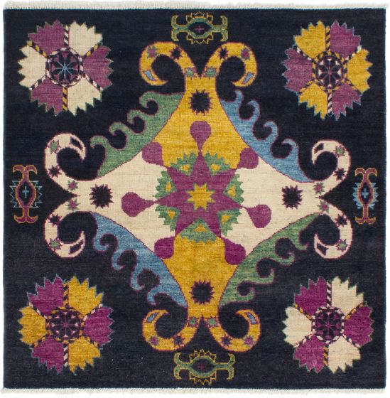 Indian Shalimar 5'10" x 6'1" Hand-knotted Wool Rug 