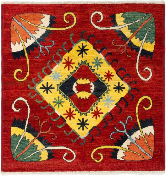 Indian Shalimar 6'3" x 6'3" Hand-knotted Wool Rug 