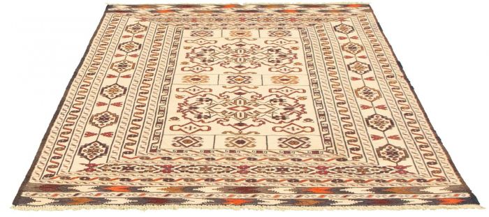 Turkish Shiravan SMK 4'3" x 6'3" Flat-Weave Wool Kilim 