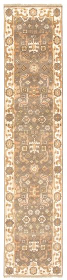 Indian Royal Oushak 2'5" x 11'9" Hand-knotted Wool Rug 