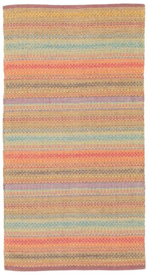 Turkish Bold and Colorful 2'8" x 5'3" Flat-Weave Wool Kilim 