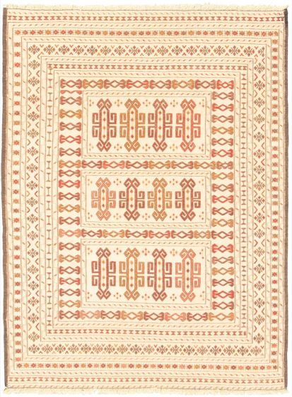 Turkish Shiravan SMK 4'5" x 6'0" Flat-Weave Wool Kilim 