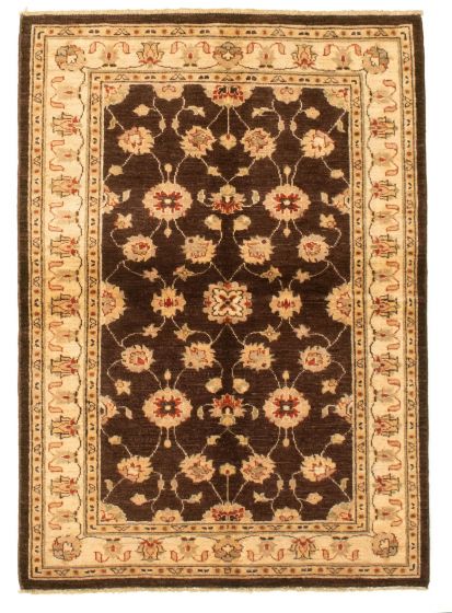 Indian Chobi Twisted 4'1" x 5'10" Hand-knotted Wool Rug 