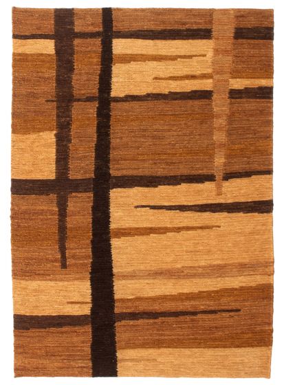 Indian Palas Denizli 4'6" x 6'6" Flat-Weave Jute Kilim 
