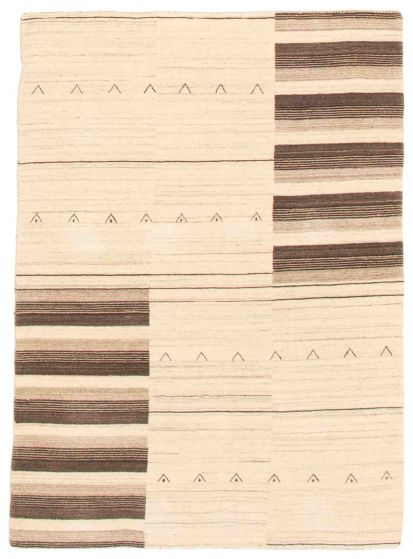 Indo Gabbeh 4'7" x 6'4" Hand Loomed Wool Rug 