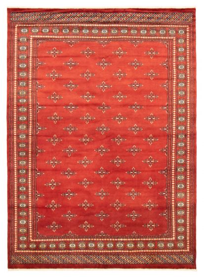 Pakistani Finest Peshawar Bokhara 7'0" x 9'11" Hand-knotted Wool Rug 