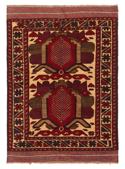 Afghan Tajik Caucasian 3'1" x 4'6" Hand-knotted Wool Rug 