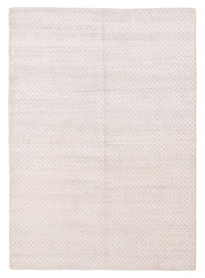 Indian Silk Shadow 5'5" x 7'6" Hand Loomed Viscose, Wool Rug 