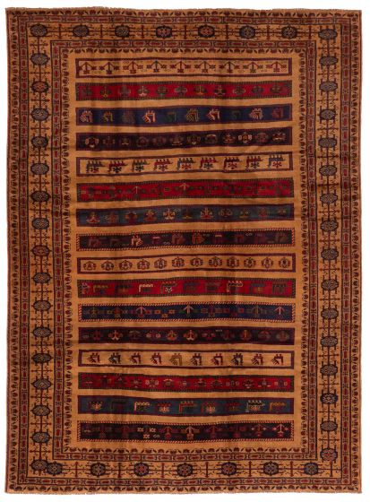 Afghan Teimani 6'10" x 9'5" Hand-knotted Wool Rug 