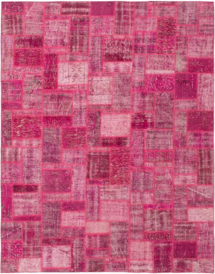Turkish Color Transition Patchwork 6'11" x 9'9" Hand-knotted Wool Rug 