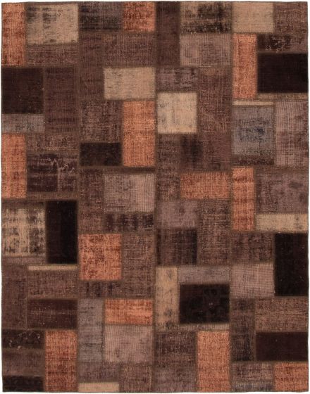 Turkish Color Transition Patchwork 5'7" x 7'9" Hand-knotted Wool Rug 