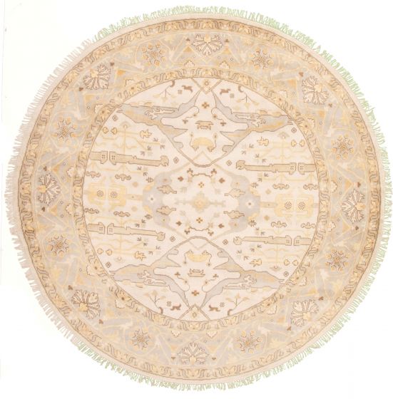 Indian Royal Oushak 9'10" x 9'10" Hand-knotted Wool Rug 