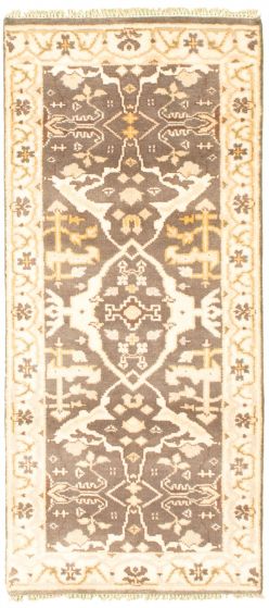 Indian Royal Oushak 2'7" x 5'10" Hand-knotted Wool Rug 