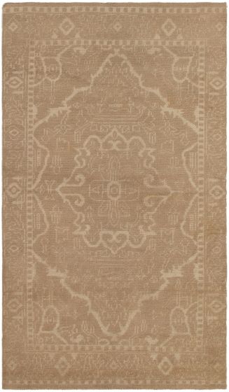 Indian La Seda 4'6" x 8'0" Hand-knotted Silk, Wool Rug 