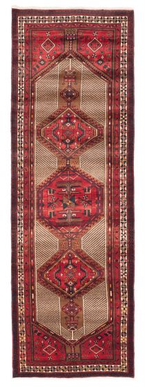 Persian Style 3'4" x 10'7" Hand-knotted Wool Runner Rug 