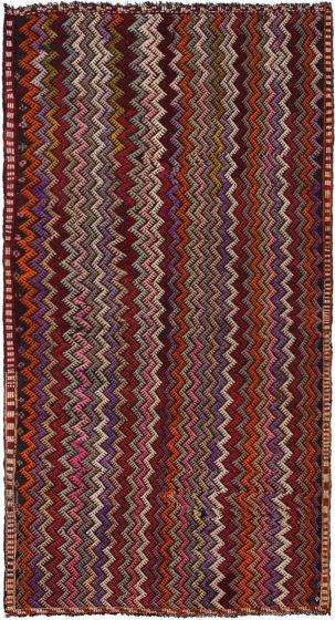 Turkish Yoruk 5'6" x 10'4" Flat-Weave Wool Tapestry Kilim 