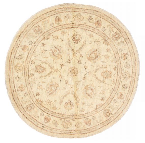 Pakistani Peshawar Oushak 4'1" x 4'1" Hand-knotted Wool Rug 
