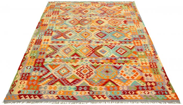 Turkish Sivas 8'1" x 11'6" Flat-Weave Wool Kilim 