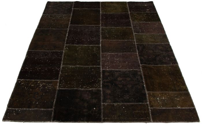 Turkish Color Transition Patchwork 6'10" x 10'1" Hand-knotted Wool Rug 