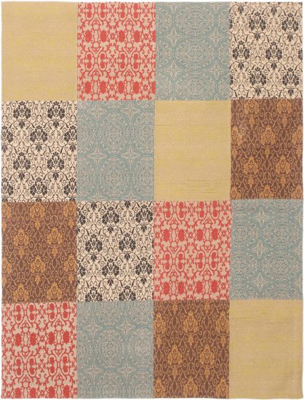 Indian Collage 5'8" x 7'6" Handmade Chenille Rug 
