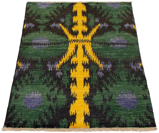 Indian Shalimar 3'8" x 5'10" Hand-knotted Wool Rug 