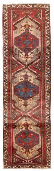 Persian Style 3'1" x 10'11" Hand-knotted Wool Runner Rug 