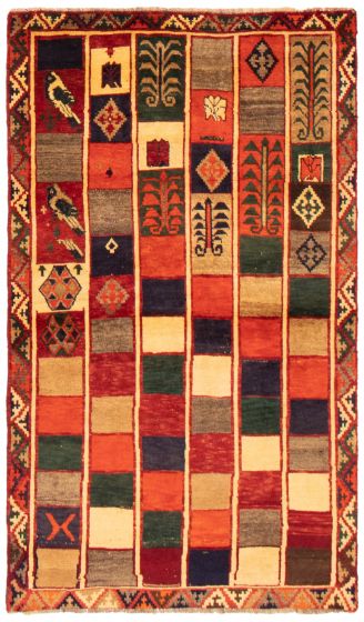Indian Kashkuli Gabbeh 4'2" x 7'1" Hand-knotted Wool Rug 