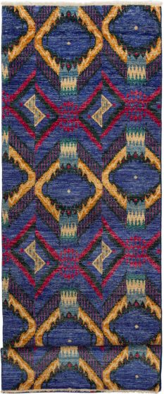 Indian Shalimar 4'0" x 12'1" Hand-knotted Wool Rug 