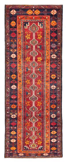 Persian Style 3'7" x 9'9" Hand-knotted Wool Runner Rug 