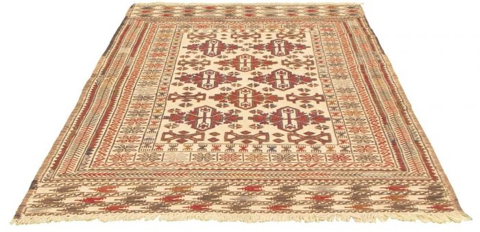 Turkish Shiravan SMK 3'10" x 6'5" Flat-Weave Wool Kilim 